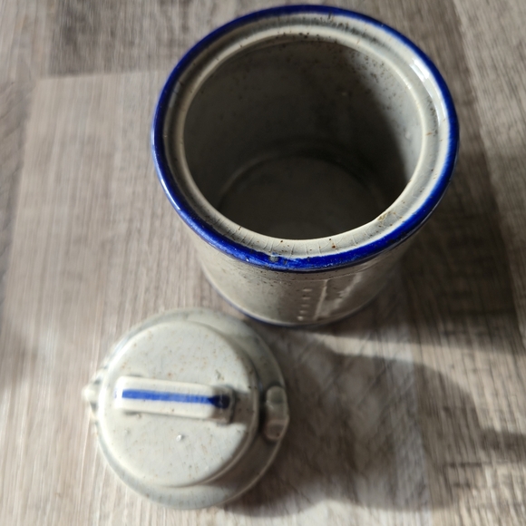 Vintage Home Sweet Home Speckled Stoneware Creamer & Sugar Blue Floral Farmhouse - Picture 7 of 15